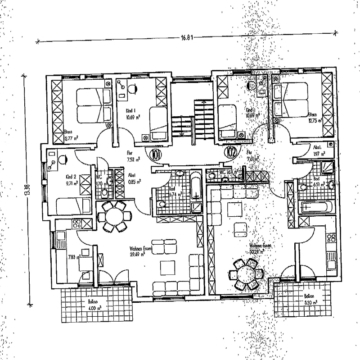 Grundriss Erdgeschoss - 3-Raum-ETW in Königsbrück